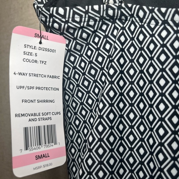 DKNY SWIM SUIT BLACK & WHITE Size S NEW WITH TAG - Picture 4 of 8